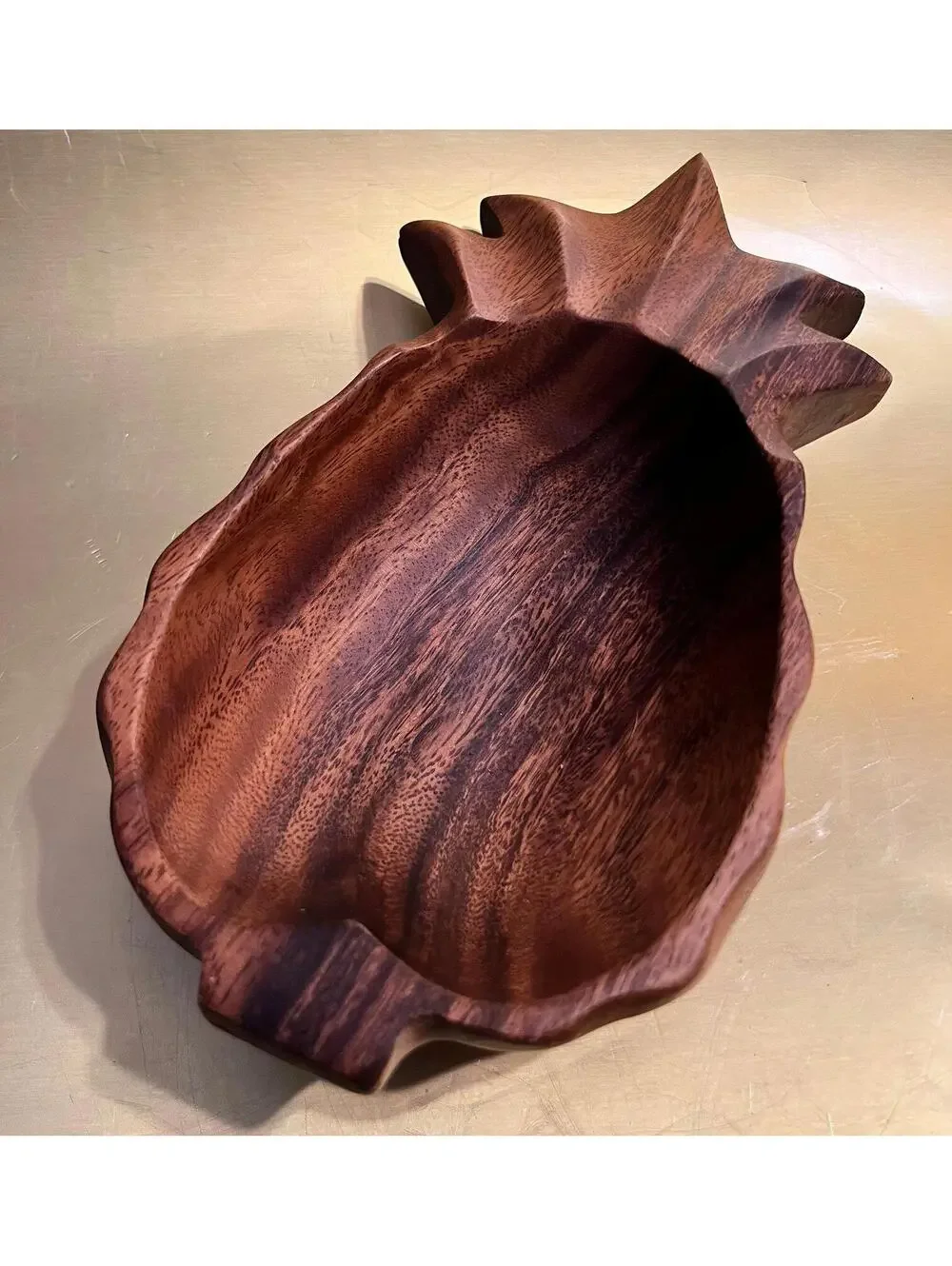 Vintage Wood Pineapple Bowl Hand Carved
